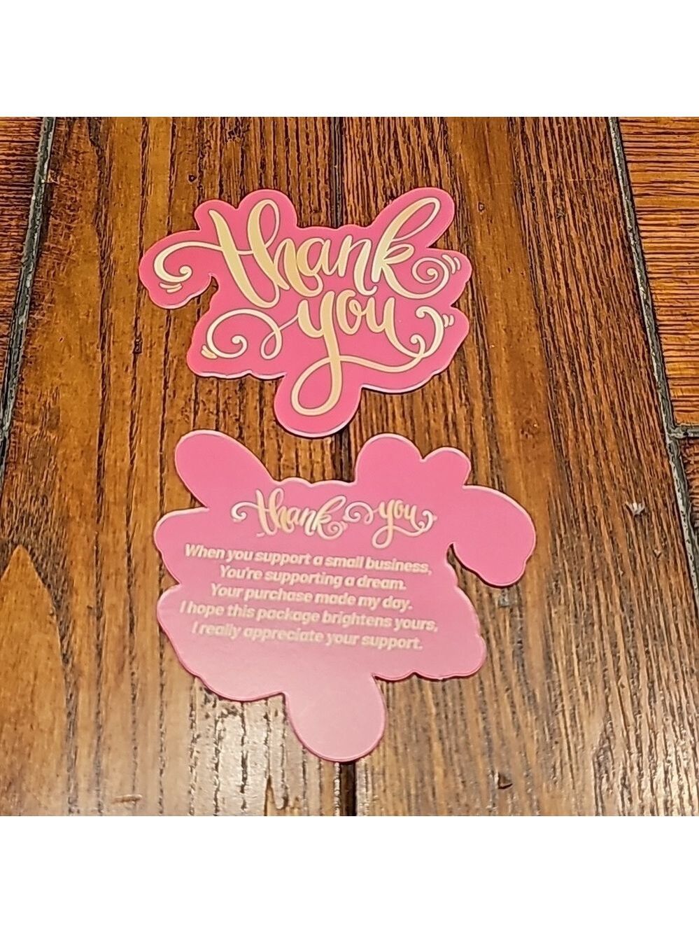 Thank you splat card, thanking a customer for their order